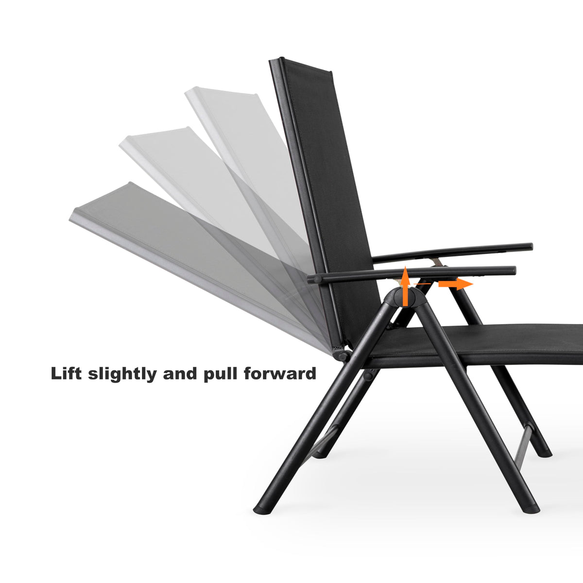 Folding Beach Lounge Chair 2-Pack Grey Textilene L9303