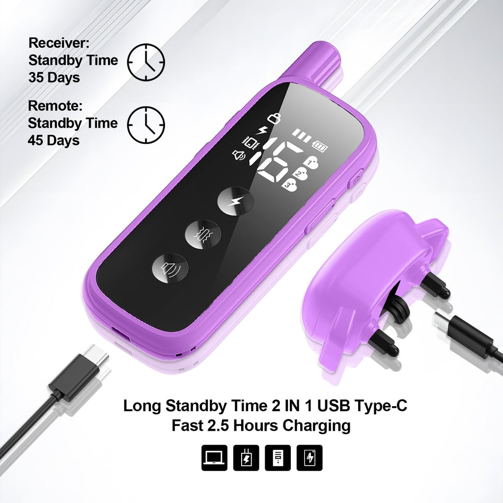 Dog Training Collar with Remote Purple L984989