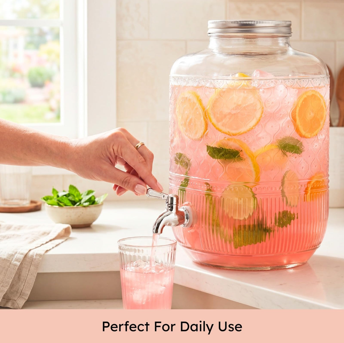 2 Gallon Glass Drink Dispenser H520825