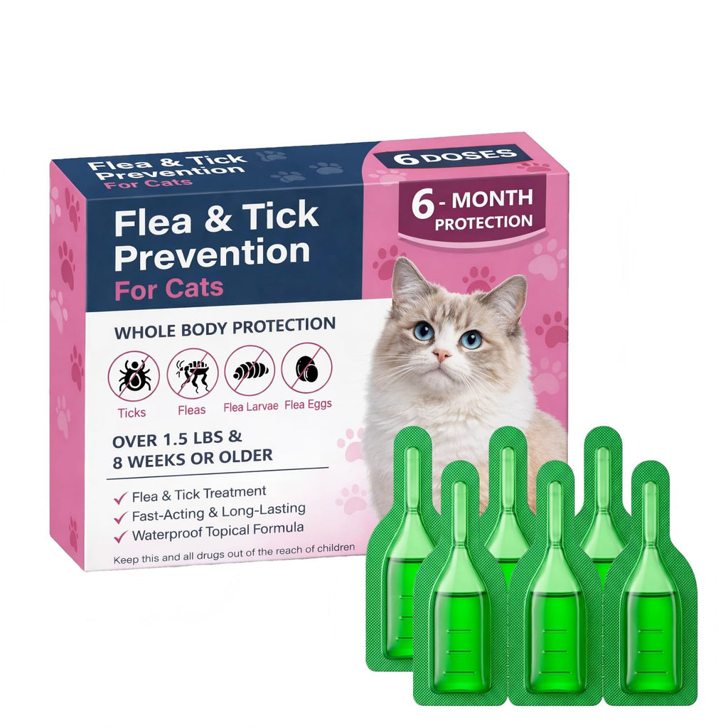 Topical Flea & Tick Cat Dewormer 6 Doses V38625