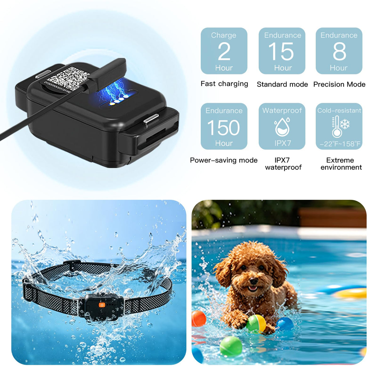 GPS Dog Collar & Pet Tracker Black L255653