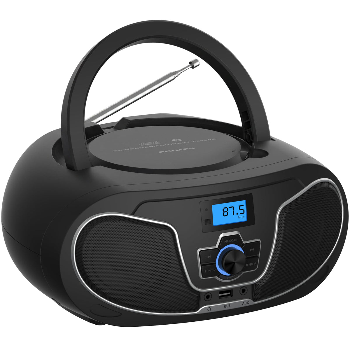 Portable CD Player Boombox with Bluetooth, FM Radio, USB Playback & AUX Input E17446