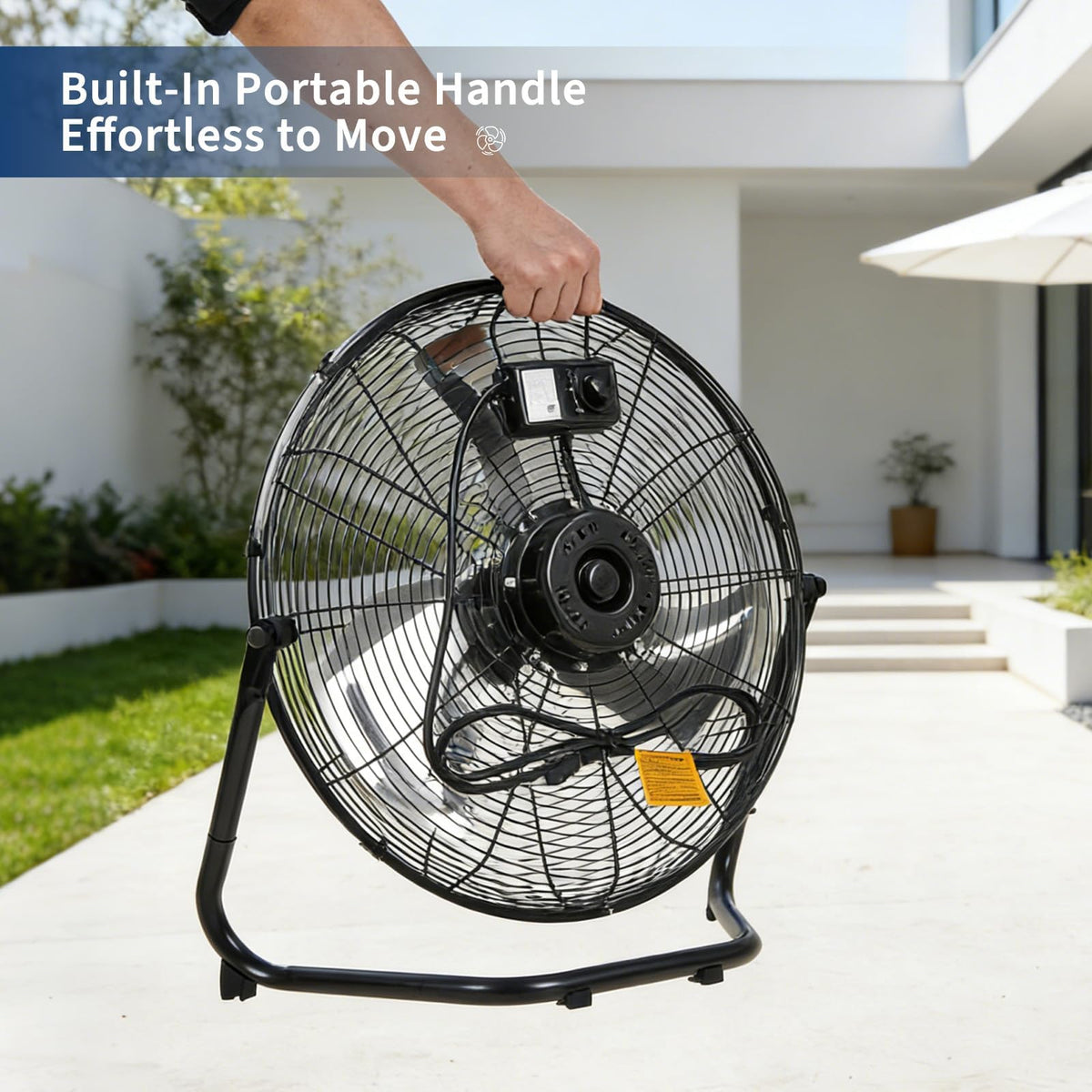 20" High Velocity Floor Fan, 4800 CFM Heavy Duty Industrial Metal Fan with 3 Speeds K5182