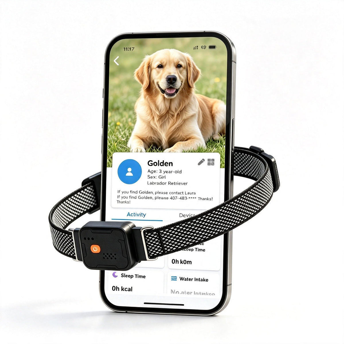 GPS Dog Collar & Pet Tracker Black L255653
