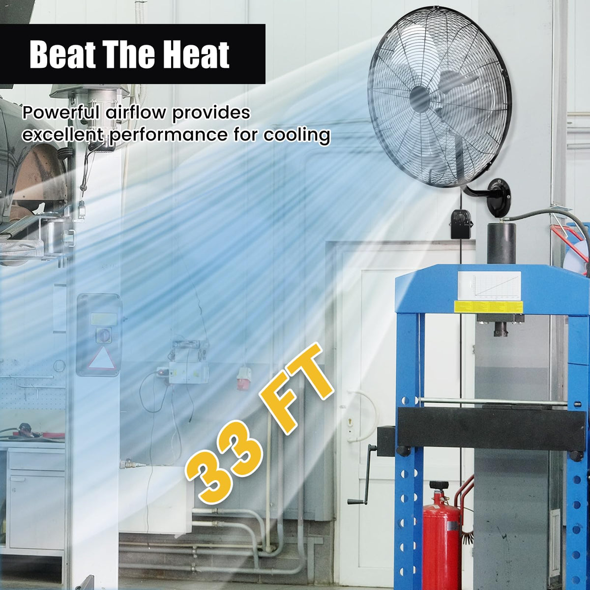 20 Inch 3-Speed Oscillating Metal Wall Fan Q7624