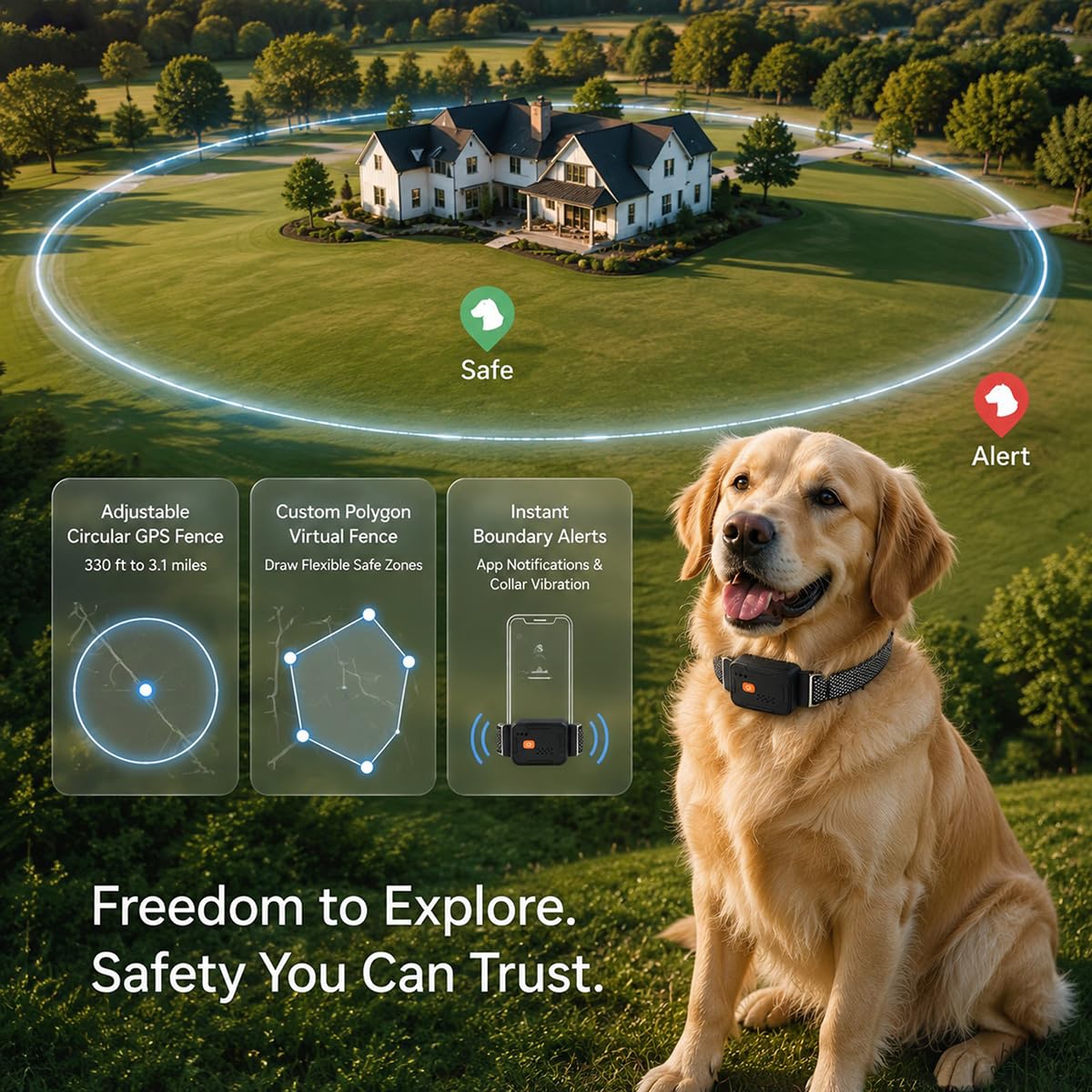 GPS Dog Collar & Pet Tracker Black L255653