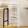 6 Drawers Rolling Utility Cart with Wooden Tabletop E510