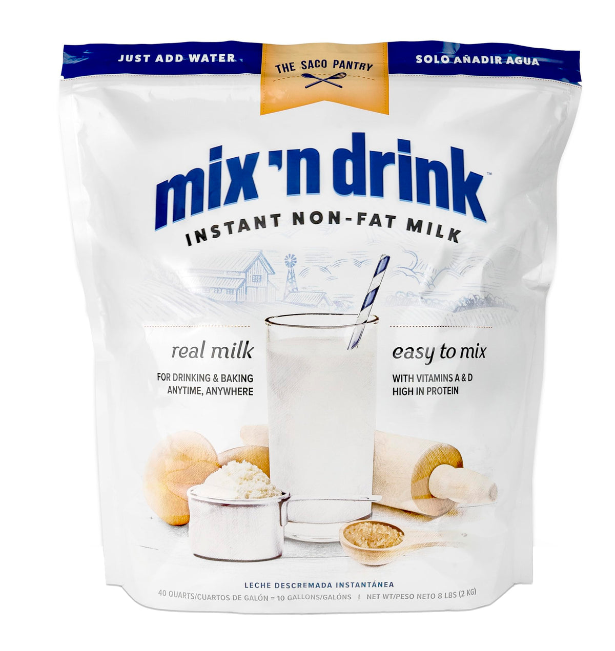 Instant Skim Milk, Fat-Free, Makes 10 Gallons W422
