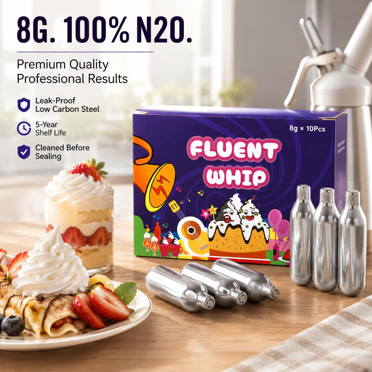 8g 10 Pack Whipped Cream Chargers X3951