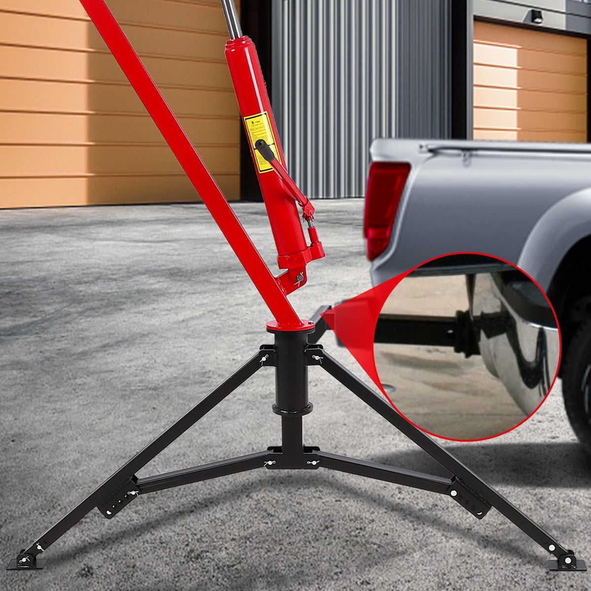 Hydraulic Pickup Truck Crane 360° Swivel 2-Inch Hitch Receiver 1000 Lbs K71543