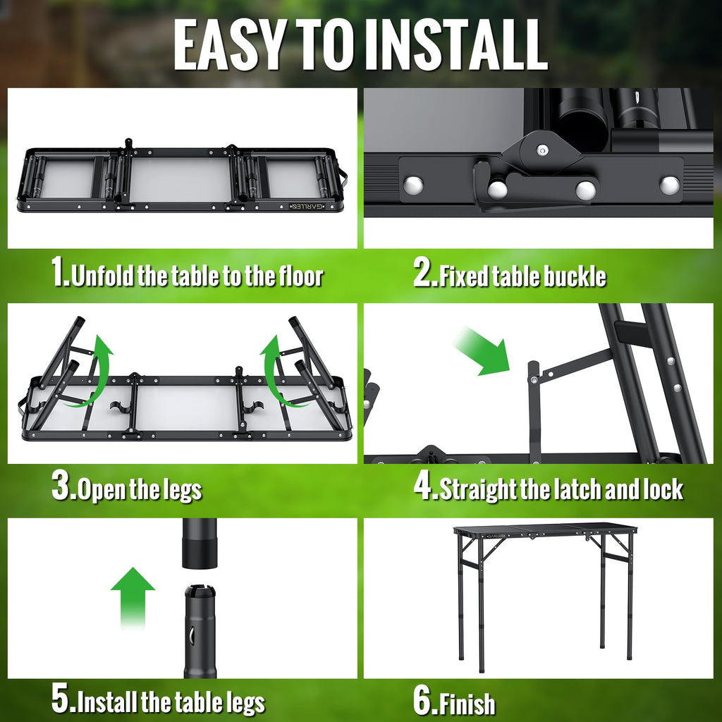 Folding Camping Table 3 Adjustable Height T56008