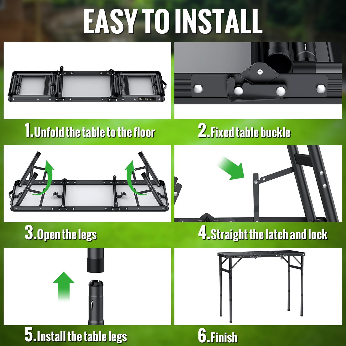 Folding Camping Table 3 Adjustable Height T56008