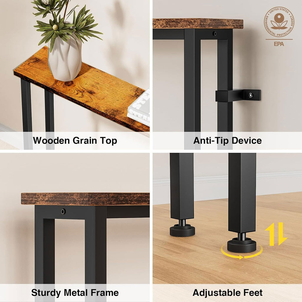 78" Narrow Console Sofa Table with Power Outlets & 2 USB Ports Y345