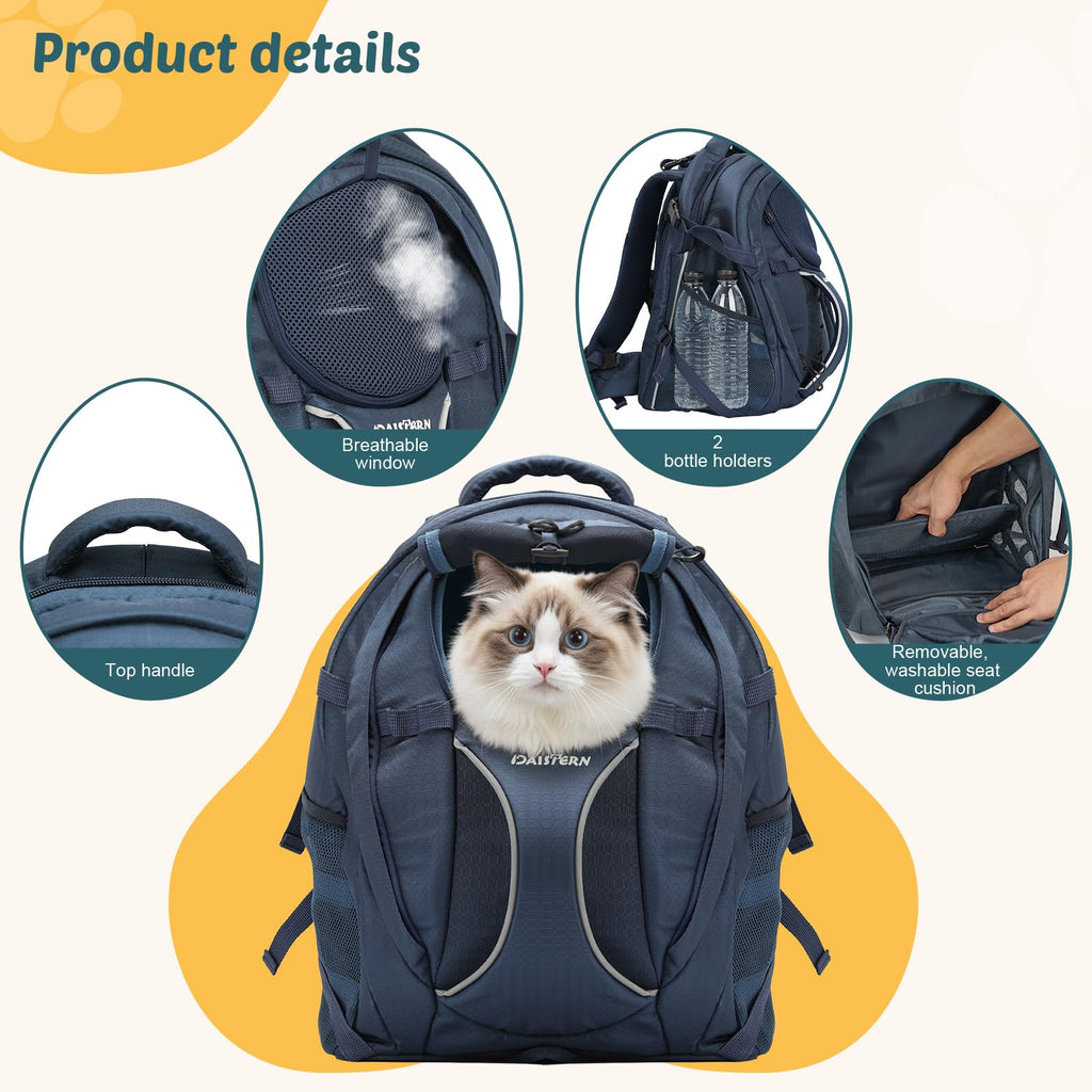 Dog Backpack Carrier, 2-in-1 Foldable 18 lbs Nylon Pet Travel Bag V1529