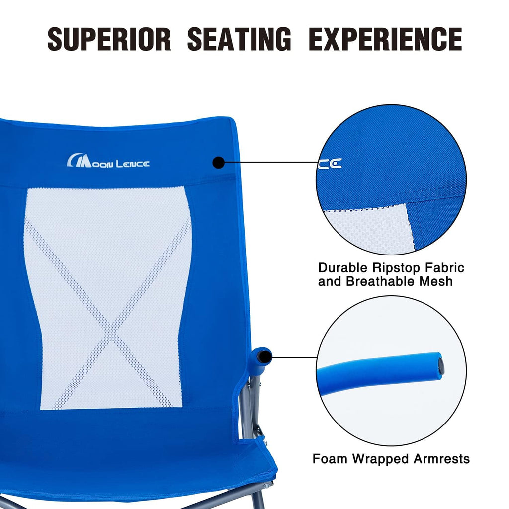 2 Pack Low Beach Lounge Chair with Cup Holder & Carry Bag O661679