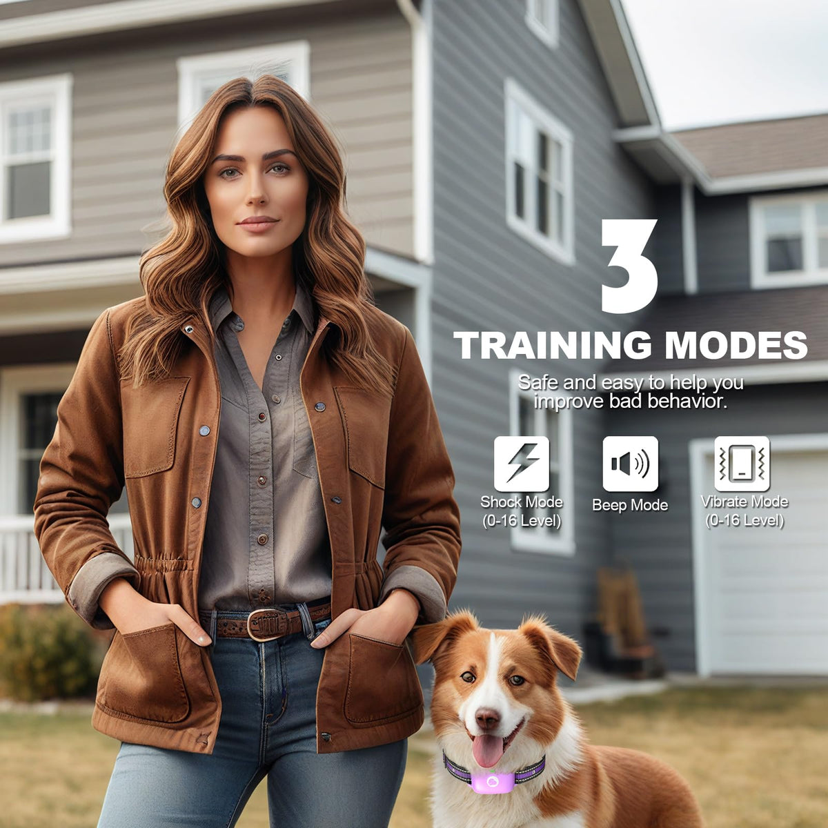 Dog Training Collar with Remote Purple L984989