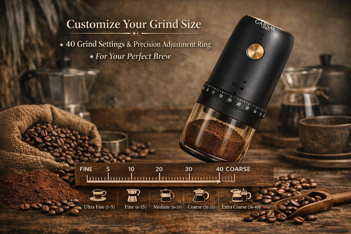 Electric Burr Coffee Grinder with 40 Grind Settings F242