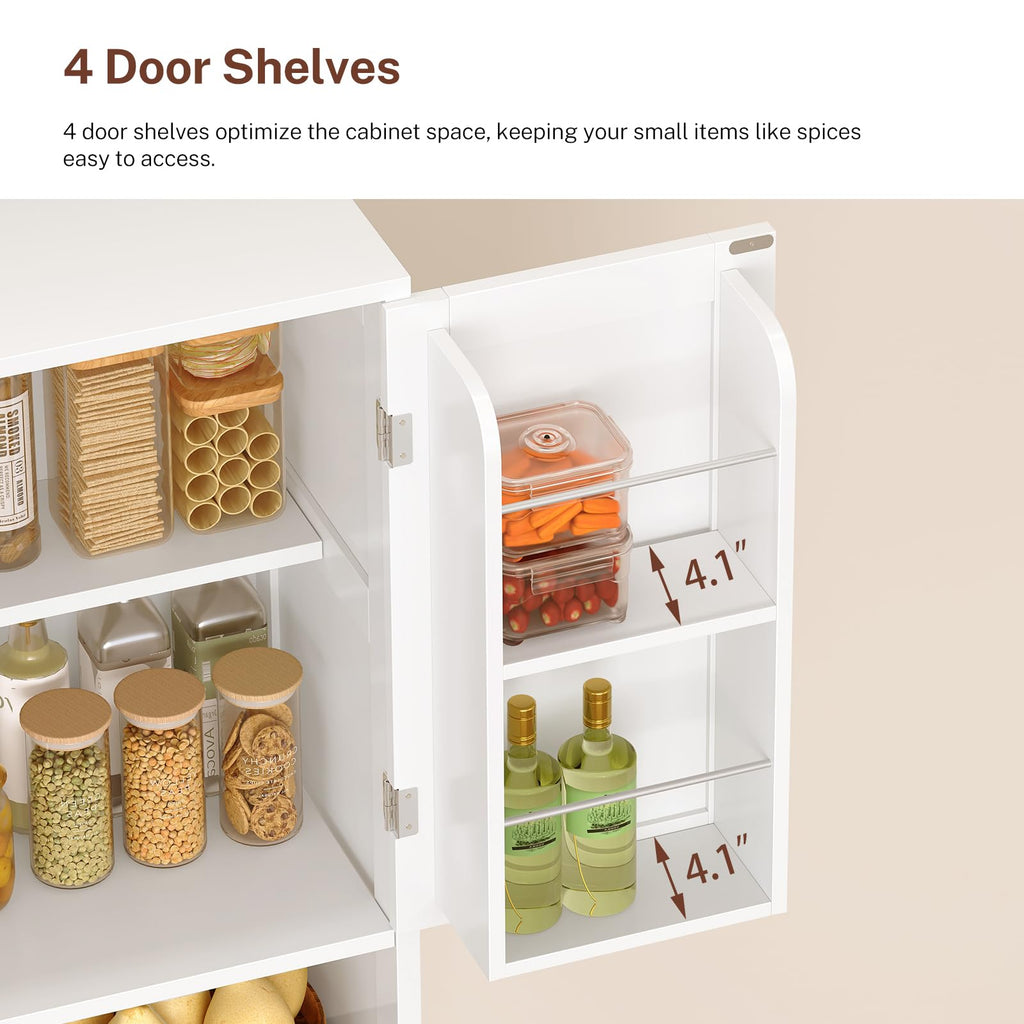63.4"H Kitchen Pantry Cabinet with 4 Door Shelves Y43258