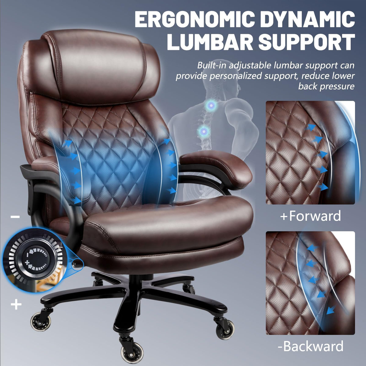 Big and Tall Heavy Duty Executive Office Chair with High Back N967