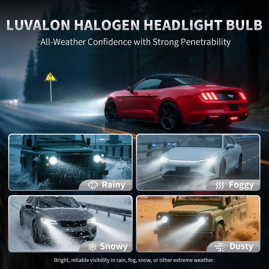H4 Halogen Headlight Bulb 6000K Cool White Pack of 2 W69657