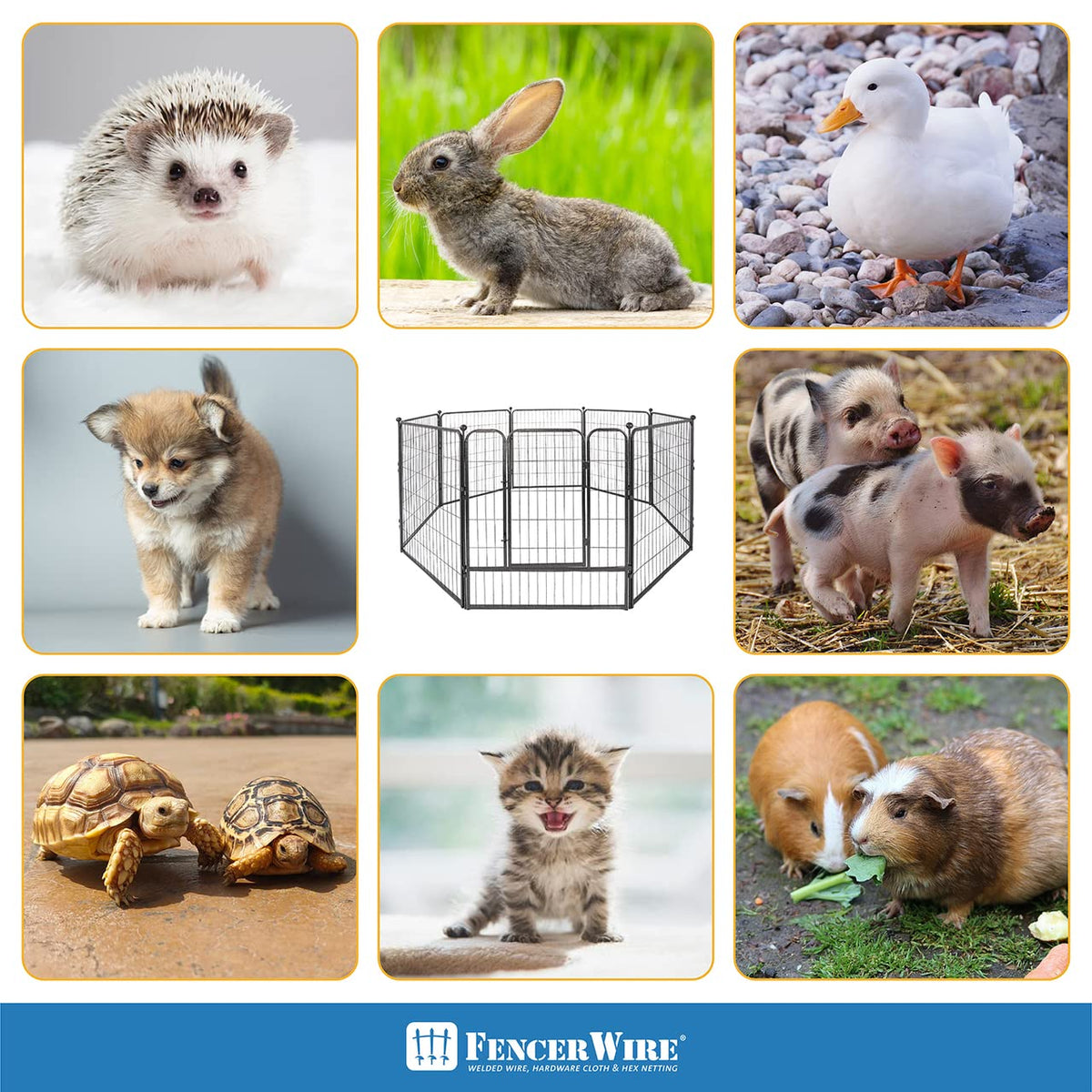Foldable Metal Pet Playpen with Gate A8395