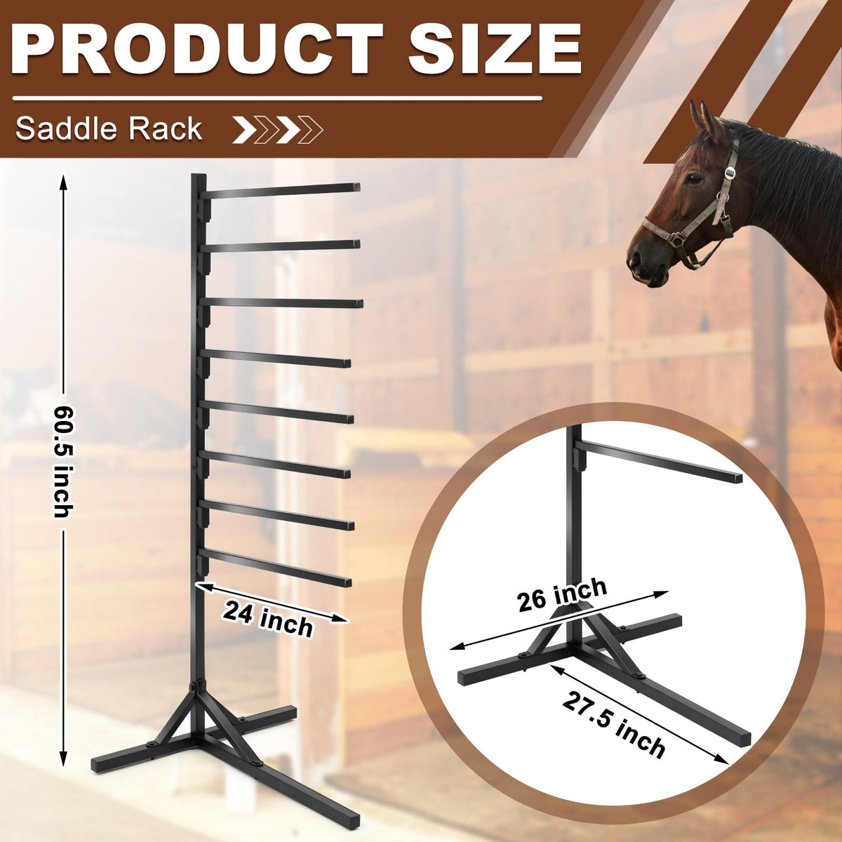 8-Tier Saddle Pad Rack with Stand C7662