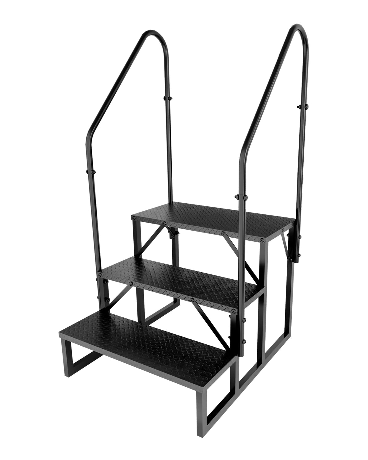 3 Step RV Steps with 2 Handrails J38394
