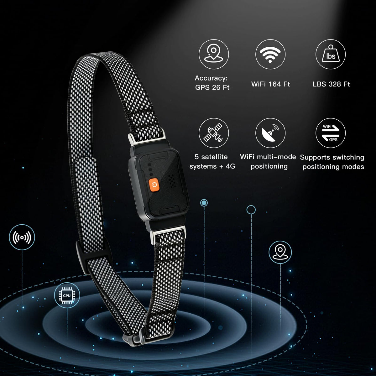 GPS Dog Collar & Pet Tracker Black L255653