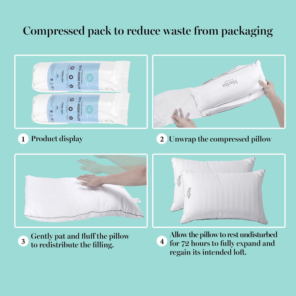 King Size Set of 2 Bed Pillows E5119