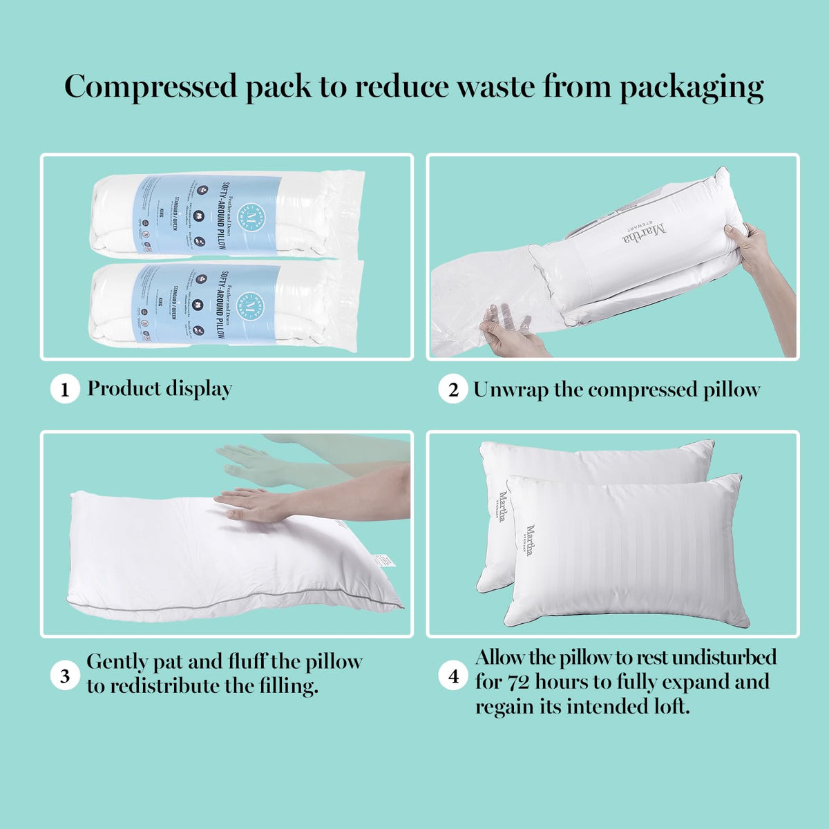 King Size Set of 2 Bed Pillows E5119