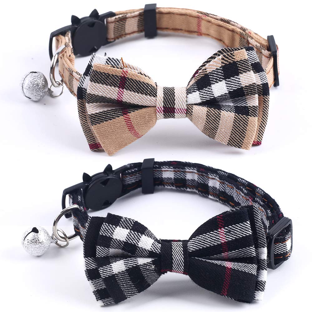Breakaway Cat Collar with Bow Bell 2 Pack L395