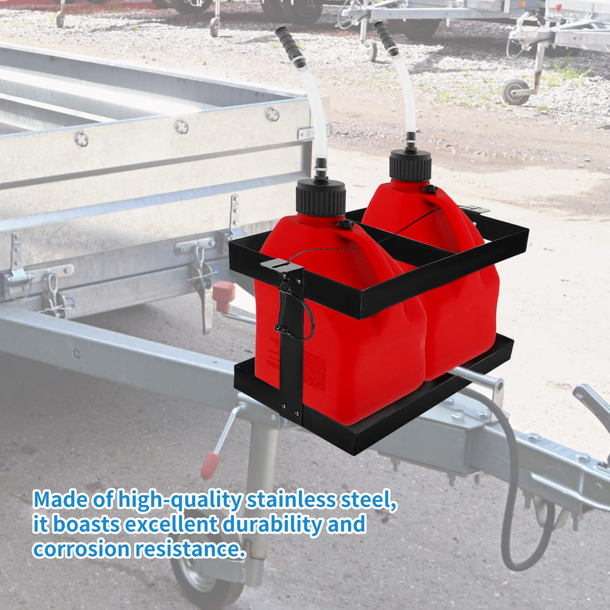 Stainless Steel Gas Can Holder for Two 5 Gallon Fuel Containers I6920