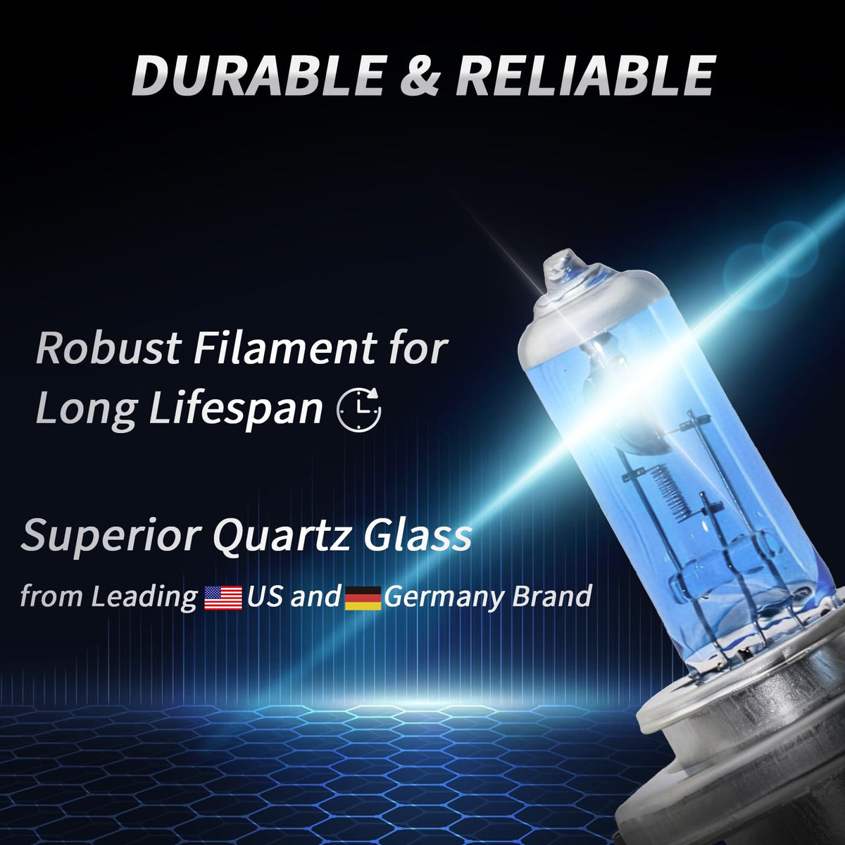 H4 Halogen Headlight Bulb 6000K Cool White Pack of 2 W69657