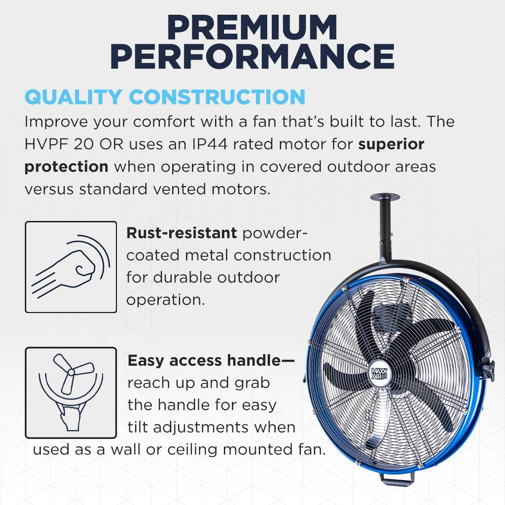 20" 3-In-1 Metal Pedestal Wall Floor Fan L1379