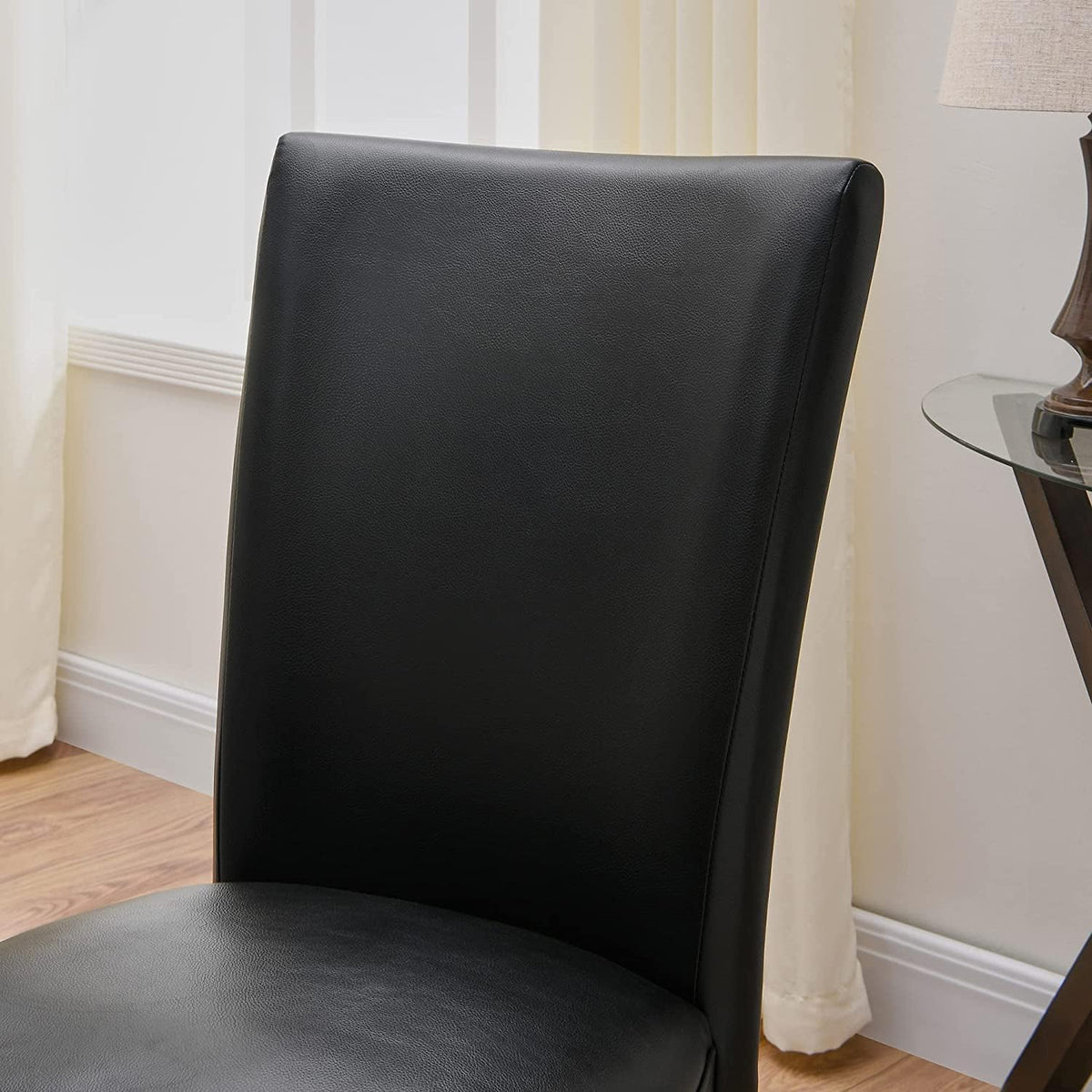 Set of 2 Black Faux Leather Dining Chairs A4290
