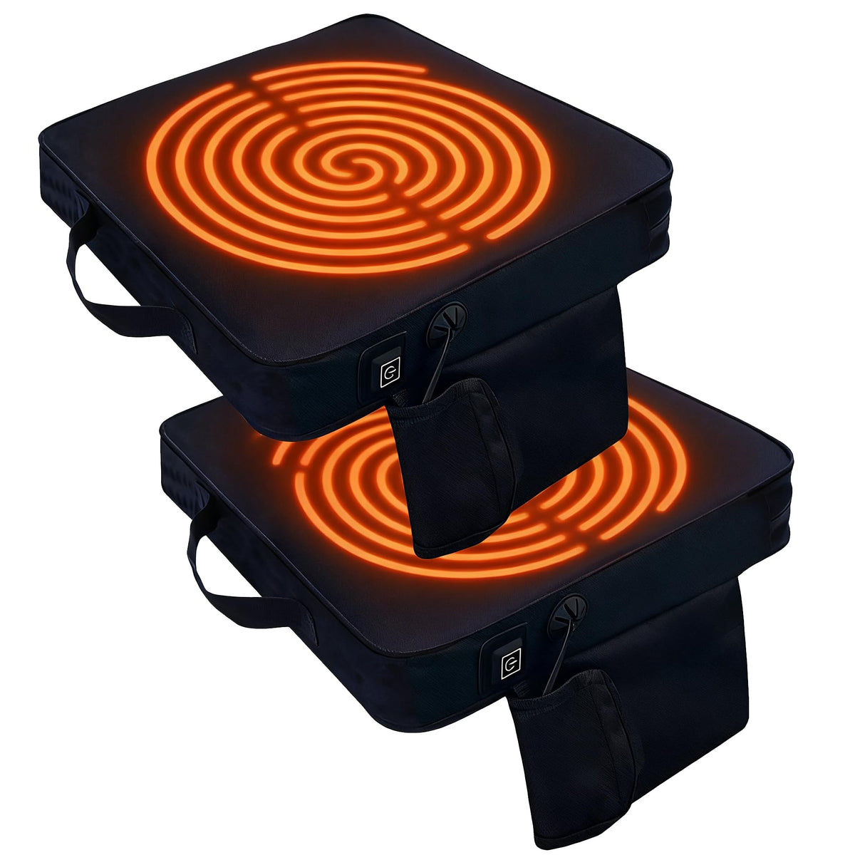 Black 2 Pack Heated Stadium Seat Cushions N623