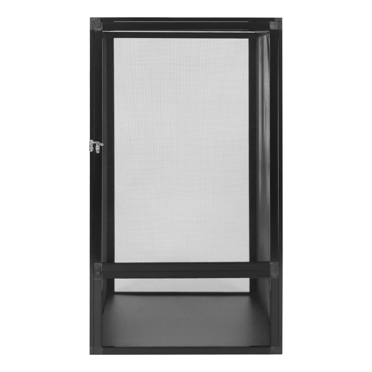 Black Large Aluminum Screen Reptile Terrarium Cage with Locking Latch H584203