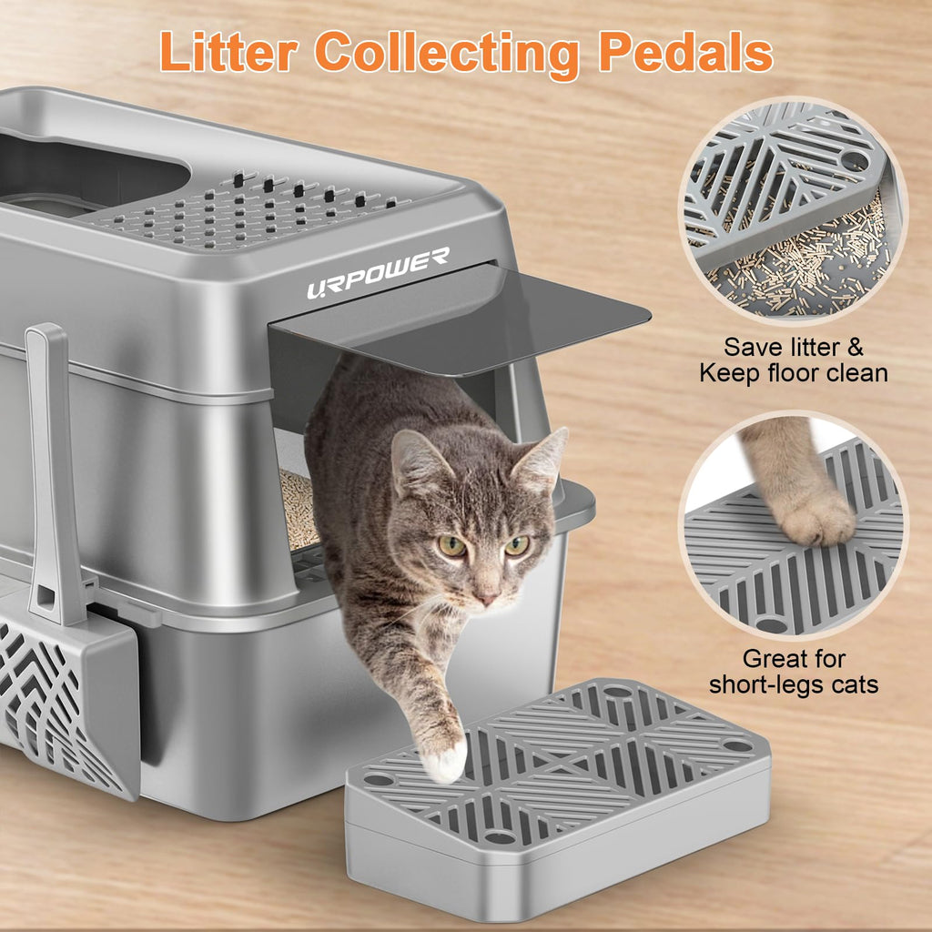 Extra Large Stainless Steel Litter Box with Lid T21202