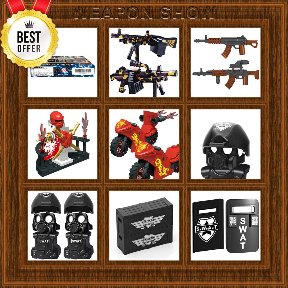 Military Weapon Set with Helmet Body Armor Cloak and Motorcycles M27981