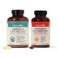 1000mg Omega 3 600mg EPA 400mg DHA 180ct & Vitamin B Complex 150 Softgels U437010