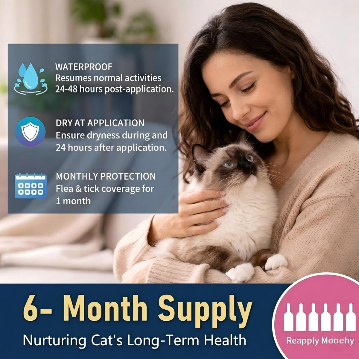 Topical Flea & Tick Cat Dewormer 6 Doses V38625