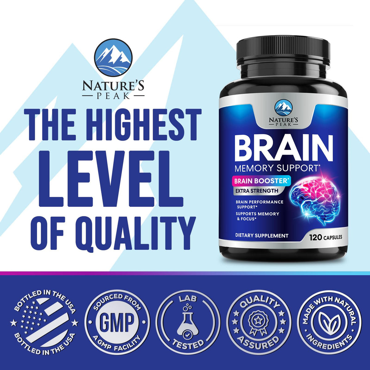 120 Capsules Brain Memory Supplement with Vitamin B6 B12 Folate & Phosphatidylserine K59676