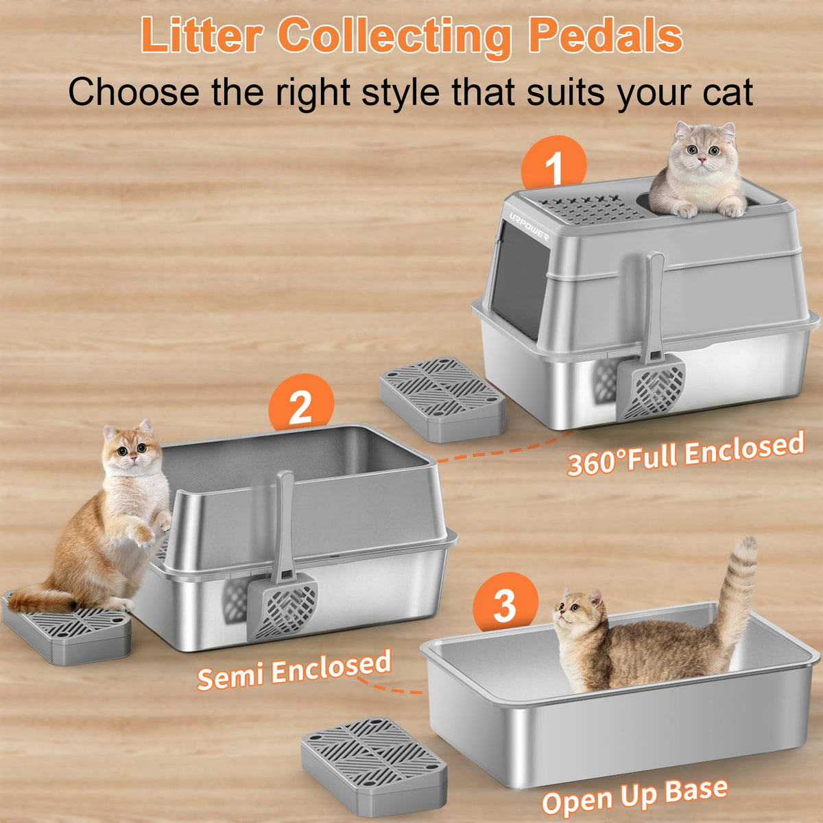 Extra Large Stainless Steel Litter Box with Lid T21202