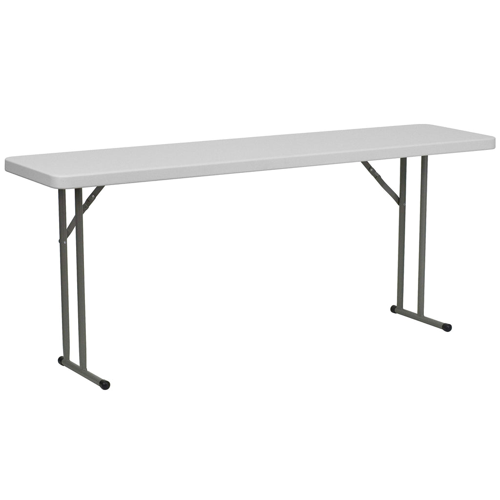 6 Pack 6-Foot Granite White Plastic Folding Training Table P70322