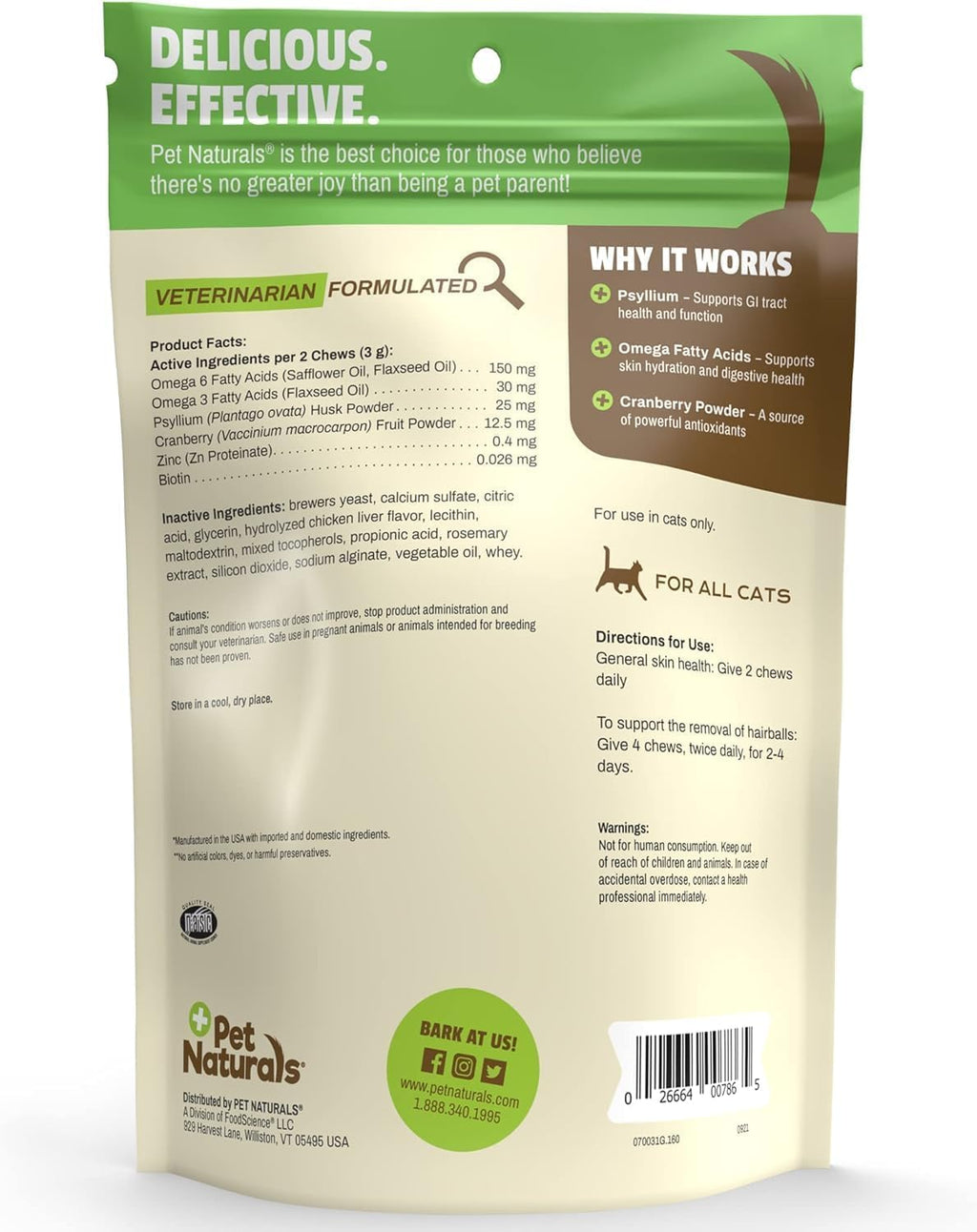Chicken 160 Count Hairball Soft Chews for Cats I70831