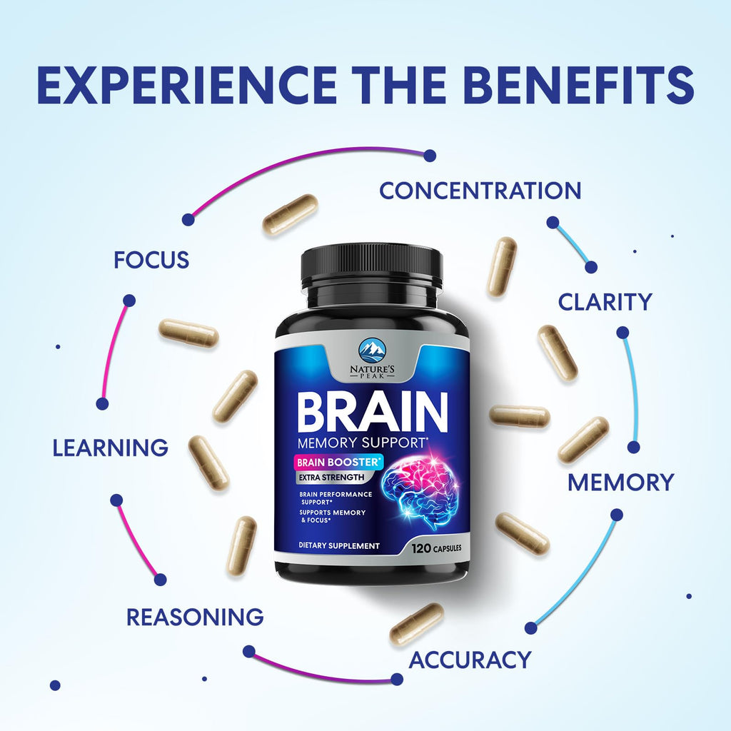 120 Capsules Brain Memory Supplement with Vitamin B6 B12 Folate & Phosphatidylserine K59676
