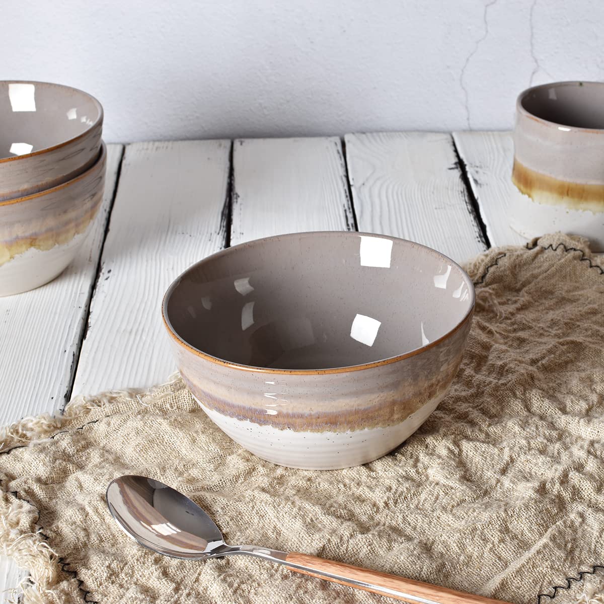 Ceramic Cereal Bowl Set of 4, 26 Oz, 6 in V74269