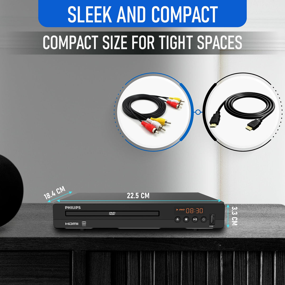 DVD Player with HDMI Port 1080P All Region USB Input Remote Control O149