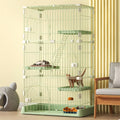3/4-Tier Wire Cat Cage Playpen Kennel with Hammock T8916