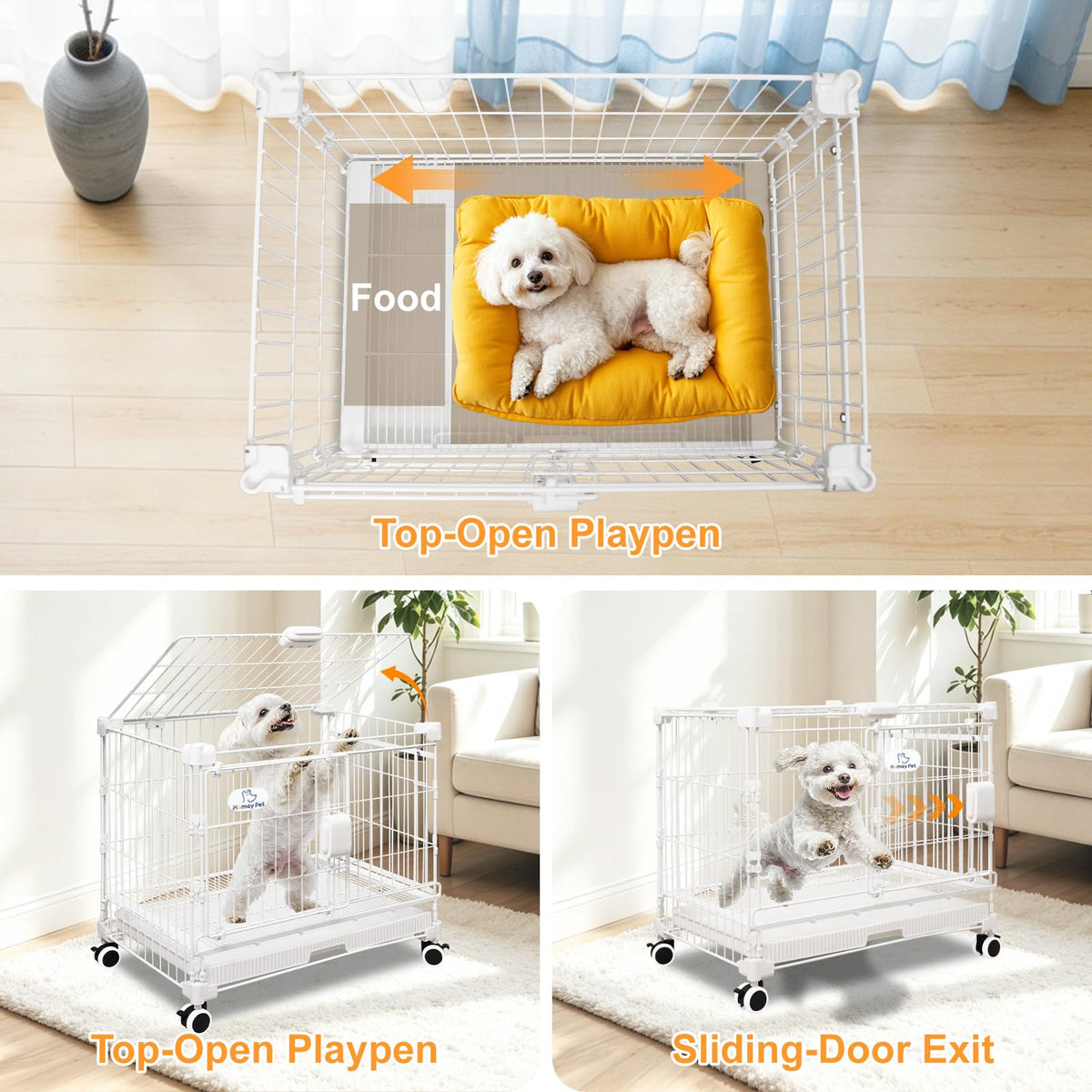 24 Inch White Puppy Crate U118